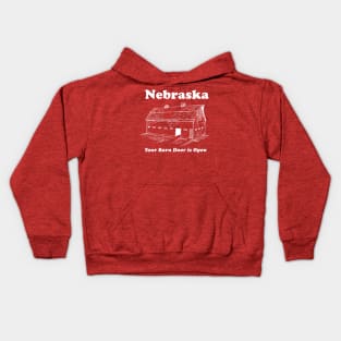 Nebraska Your Barn Door is Open T-shirt by Corn Coast Kids Hoodie